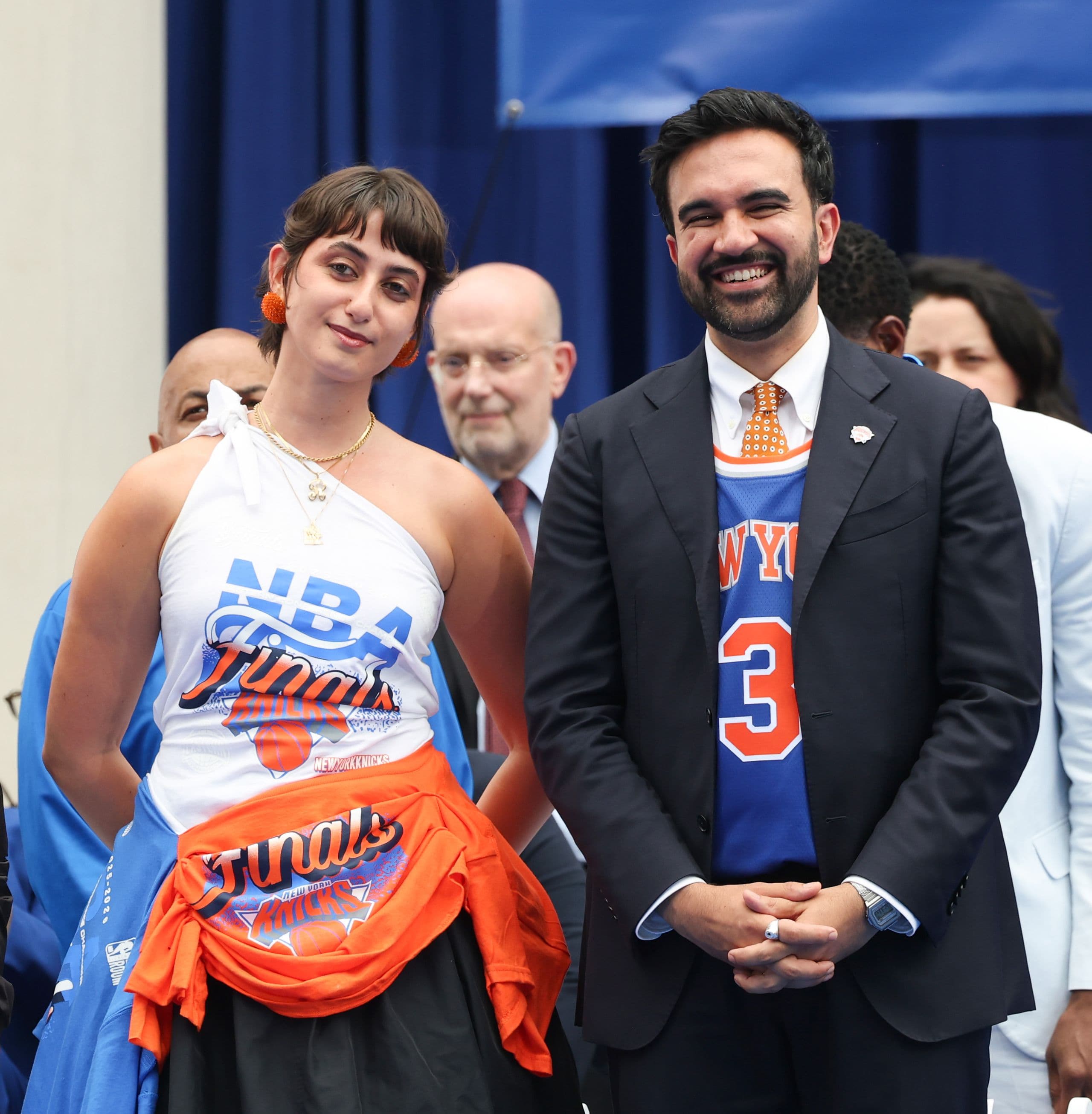 Exclusive: Rama Duwaji Sports Cult NYC Label at New York Knicks Championship Parade — 1 of 8