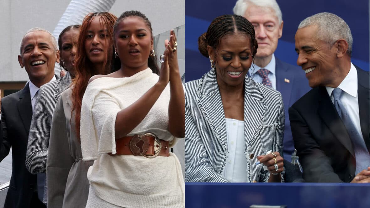 Barack & Michelle Obama Are Joined by Daughters Malia & Sasha at Obama Presidential Center Opening Ceremony
